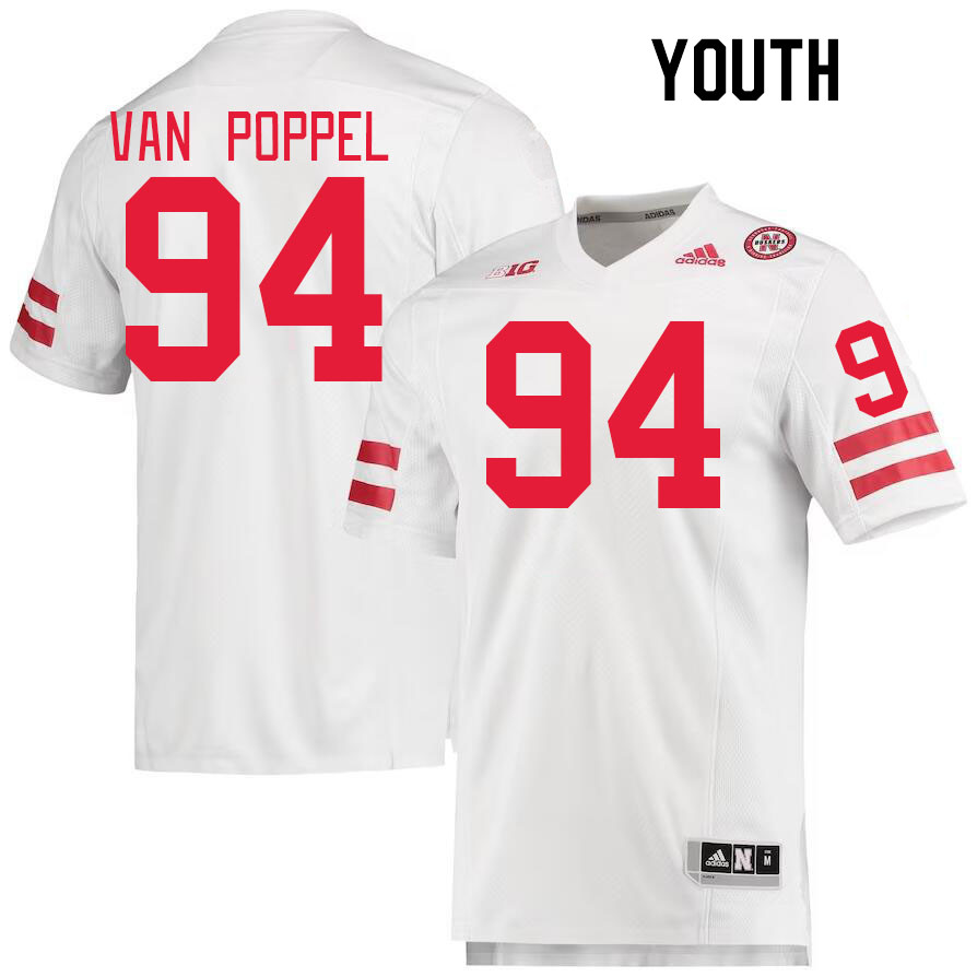 Youth #94 Riley Van Poppel Nebraska Cornhuskers College Football Jerseys Stitched Sale-White